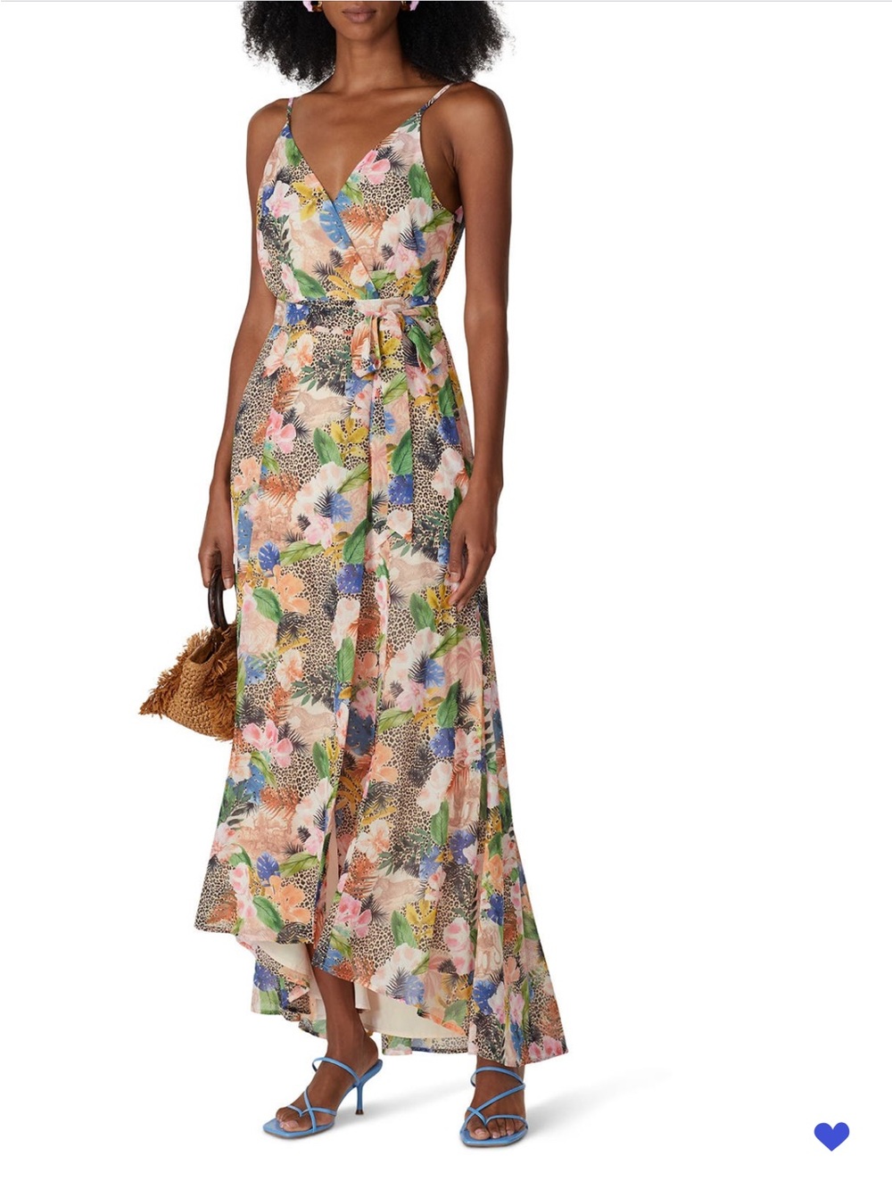 Hutch Multi-Color Floral animal Print Wrap Maxi Dress